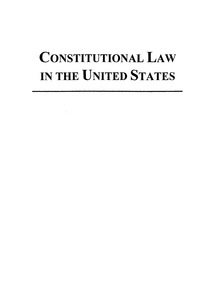 表紙画像: Constitutional Law in the United States 3rd edition 9781572920903