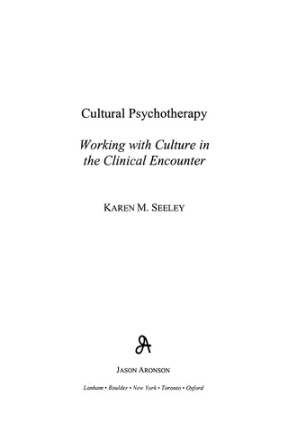 Cover image: Cultural Psychotherapy 9780765702241