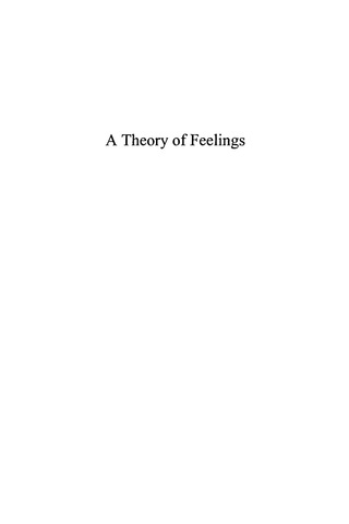 Cover image: A Theory of Feelings 1st edition 9780739129661