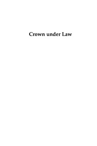 Imagen de portada: Crown under Law 9780739124130