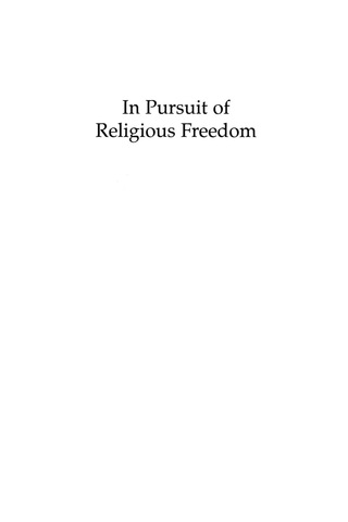Immagine di copertina: In Pursuit of Religious Freedom 1st edition 9780739124413