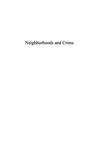 Titelbild: Neighborhoods and Crime 9780669246322