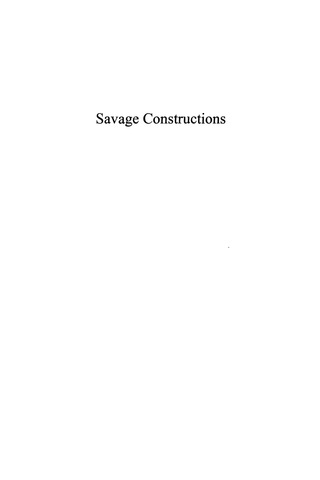 Cover image: Savage Constructions 9780739122808