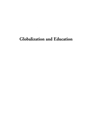 Cover image: Globalization and Education 1st edition 9780847699186