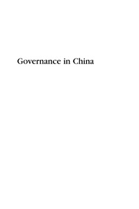 Imagen de portada: Governance in China 9780742519879