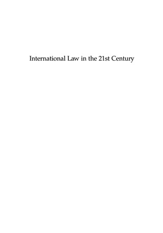 Cover image: International Law in the 21st Century 1st edition 9780742500082