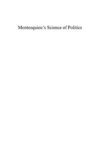 Cover image: Montesquieu's Science of Politics 9780742511804