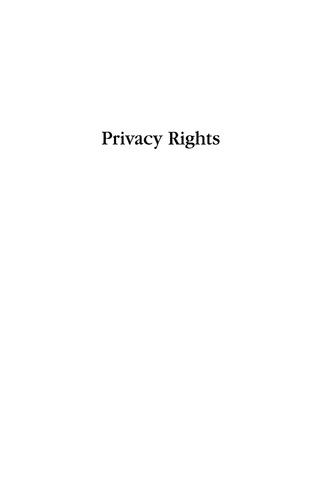 صورة الغلاف: Privacy Rights 9780742553194