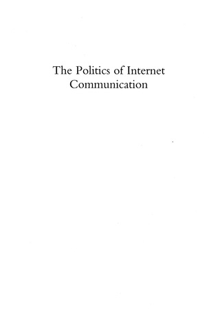 Cover image: Politics of Internet Communication 9780742529250