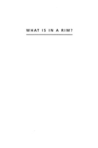Omslagafbeelding: What Is in a Rim? 9780847684687