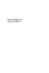 Omslagafbeelding: On Marriage and Family 9780742542488
