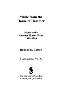 Imagen de portada: Music from the House of Hammer 9780810829756