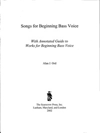 Titelbild: Songs for Beginning Bass Voice 9780810841239