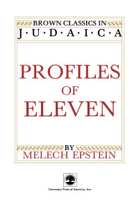 Cover image: Profiles of Eleven 9780819154934