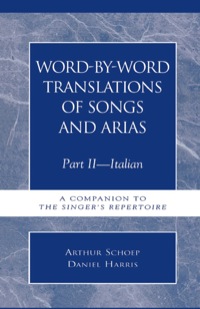 Omslagafbeelding: Word-by-Word Translations of Songs and Arias, Part II 9780810804630