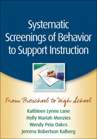 Imagen de portada: Systematic Screenings of Behavior to Support Instruction 9781462503360