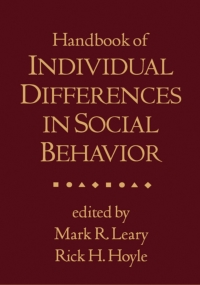 Cover image: Handbook of Individual Differences in Social Behavior 9781593856472