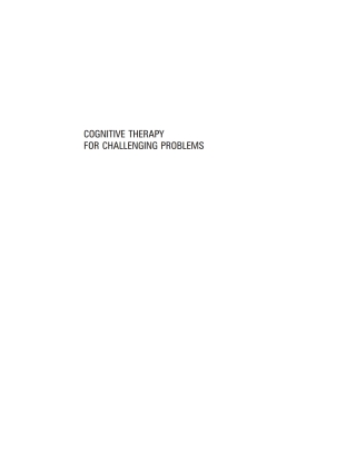 Cover image: Cognitive Therapy for Challenging Problems 9781609189907