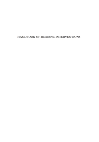 صورة الغلاف: Handbook of Reading Interventions 9781462509478