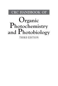 Titelbild: CRC Handbook of Organic Photochemistry and Photobiology, Third Edition - Two Volume Set 3rd edition 9781439899335