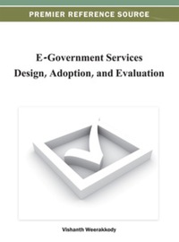 Cover image: E-Government Services Design, Adoption, and Evaluation 9781466624580