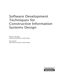 Cover image: Software Development Techniques for Constructive Information Systems Design 9781466636798