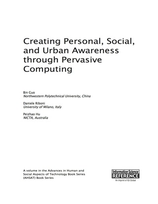 Omslagafbeelding: Creating Personal, Social, and Urban Awareness through Pervasive Computing 9781466646957