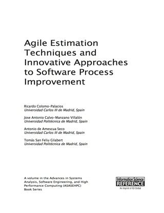 表紙画像: Agile Estimation Techniques and Innovative Approaches to Software Process Improvement 9781466651821