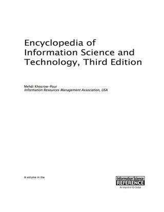 Cover image: Encyclopedia of Information Science and Technology, Third Edition 9781466658882