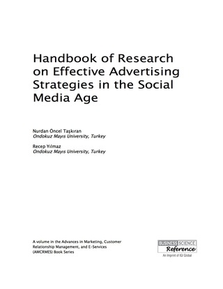 Cover image: Handbook of Research on Effective Advertising Strategies in the Social Media Age 9781466681255
