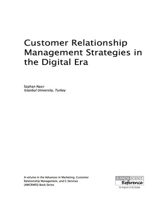 Cover image: Customer Relationship Management Strategies in the Digital Era 9781466682313