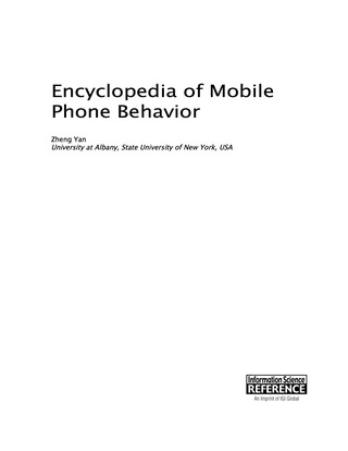 Omslagafbeelding: Encyclopedia of Mobile Phone Behavior 9781466682399