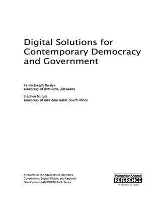 Cover image: Digital Solutions for Contemporary Democracy and Government 9781466684300