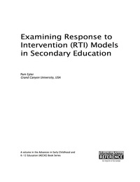 Cover image: Examining Response to Intervention (RTI) Models in Secondary Education 9781466685161