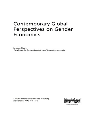Cover image: Contemporary Global Perspectives on Gender Economics 9781466686113