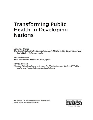 Cover image: Transforming Public Health in Developing Nations 9781466687028