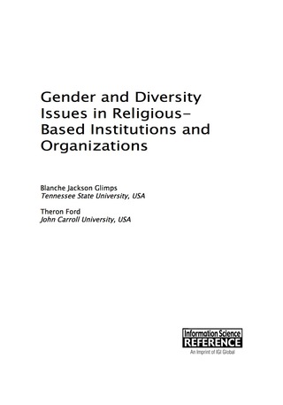 Cover image: Gender and Diversity Issues in Religious-Based Institutions and Organizations 9781466687721