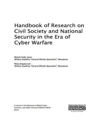 Imagen de portada: Handbook of Research on Civil Society and National Security in the Era of Cyber Warfare 9781466687936