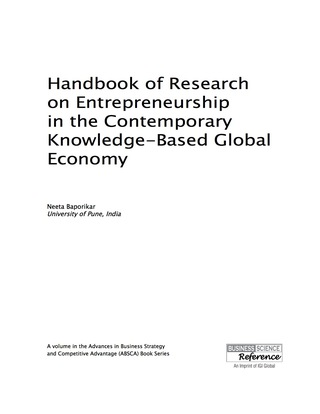 Imagen de portada: Handbook of Research on Entrepreneurship in the Contemporary Knowledge-Based Global Economy 9781466687981
