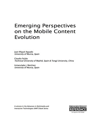 Titelbild: Emerging Perspectives on the Mobile Content Evolution 9781466688384