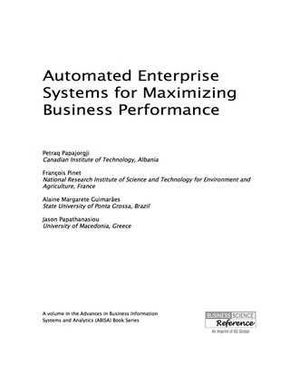Cover image: Automated Enterprise Systems for Maximizing Business Performance 9781466688414