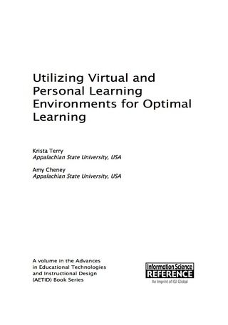 Cover image: Utilizing Virtual and Personal Learning Environments for Optimal Learning 9781466688476