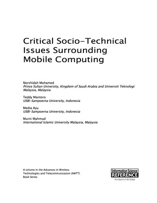 Cover image: Critical Socio-Technical Issues Surrounding Mobile Computing 9781466694385