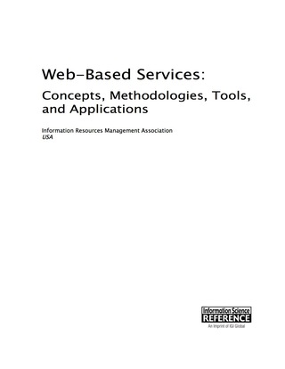 Cover image: Web-Based Services: Concepts, Methodologies, Tools, and Applications 9781466694668