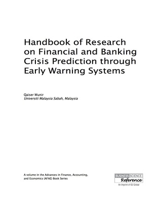 Cover image: Handbook of Research on Financial and Banking Crisis Prediction through Early Warning Systems 9781466694842
