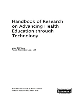 Cover image: Handbook of Research on Advancing Health Education through Technology 9781466694941