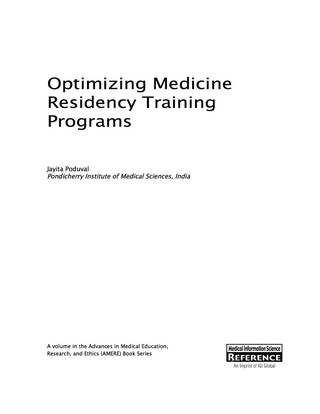 Imagen de portada: Optimizing Medicine Residency Training Programs 9781466695276