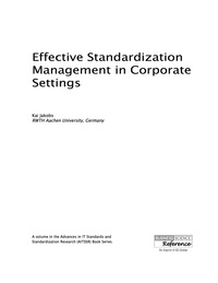 Cover image: Effective Standardization Management in Corporate Settings 9781466697379