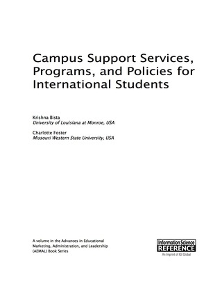 Cover image: Campus Support Services, Programs, and Policies for International Students 9781466697522