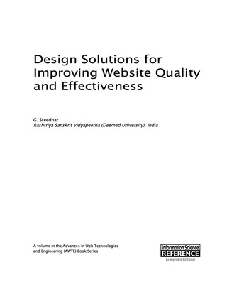 Imagen de portada: Design Solutions for Improving Website Quality and Effectiveness 9781466697645